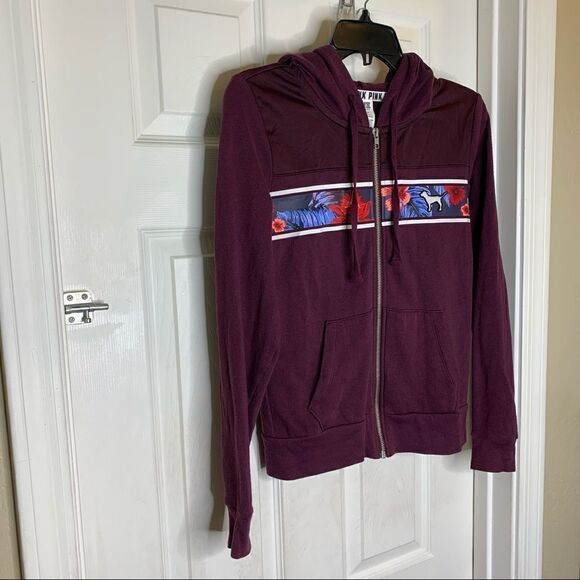 PINK VS Hawaiian Floral Zip up Hoodie Size XS - Picture 3 of 7